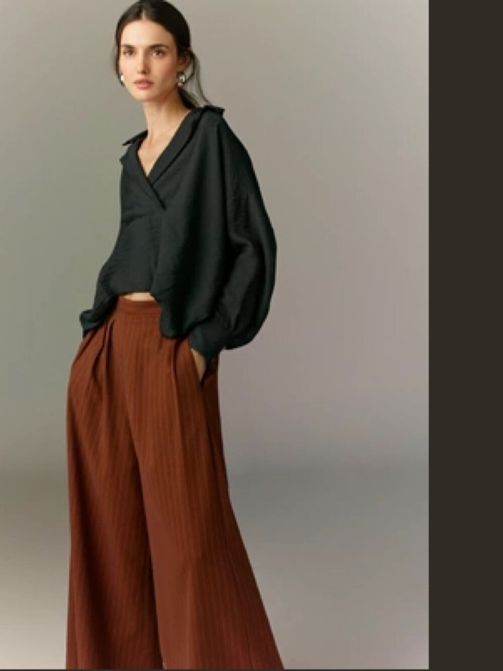 The Dylon Long-Sleeve Wide-Placket Top
